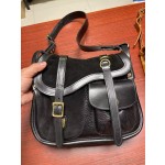 Thickened oil-waxed vegetable-tanned leather women's shoulder bag